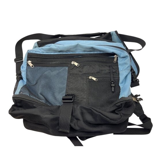 L.L. Bean Blue & Black Messenger Backpack With Multiple Compartments & Adjustabl main image 6